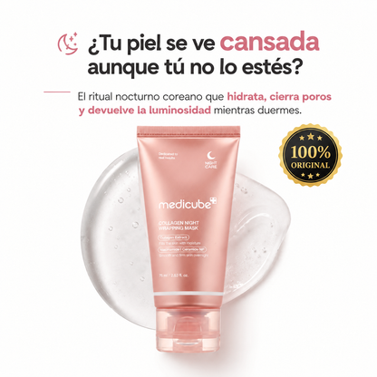 Piel de Cristal Mientras Duermes · Mascarilla Nocturna de PDRN + Colágeno Medicube