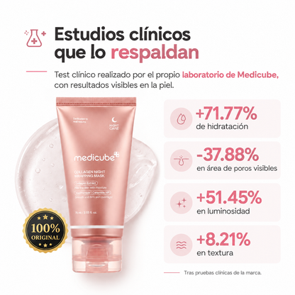 Piel de Cristal Mientras Duermes · Mascarilla Nocturna de PDRN + Colágeno Medicube