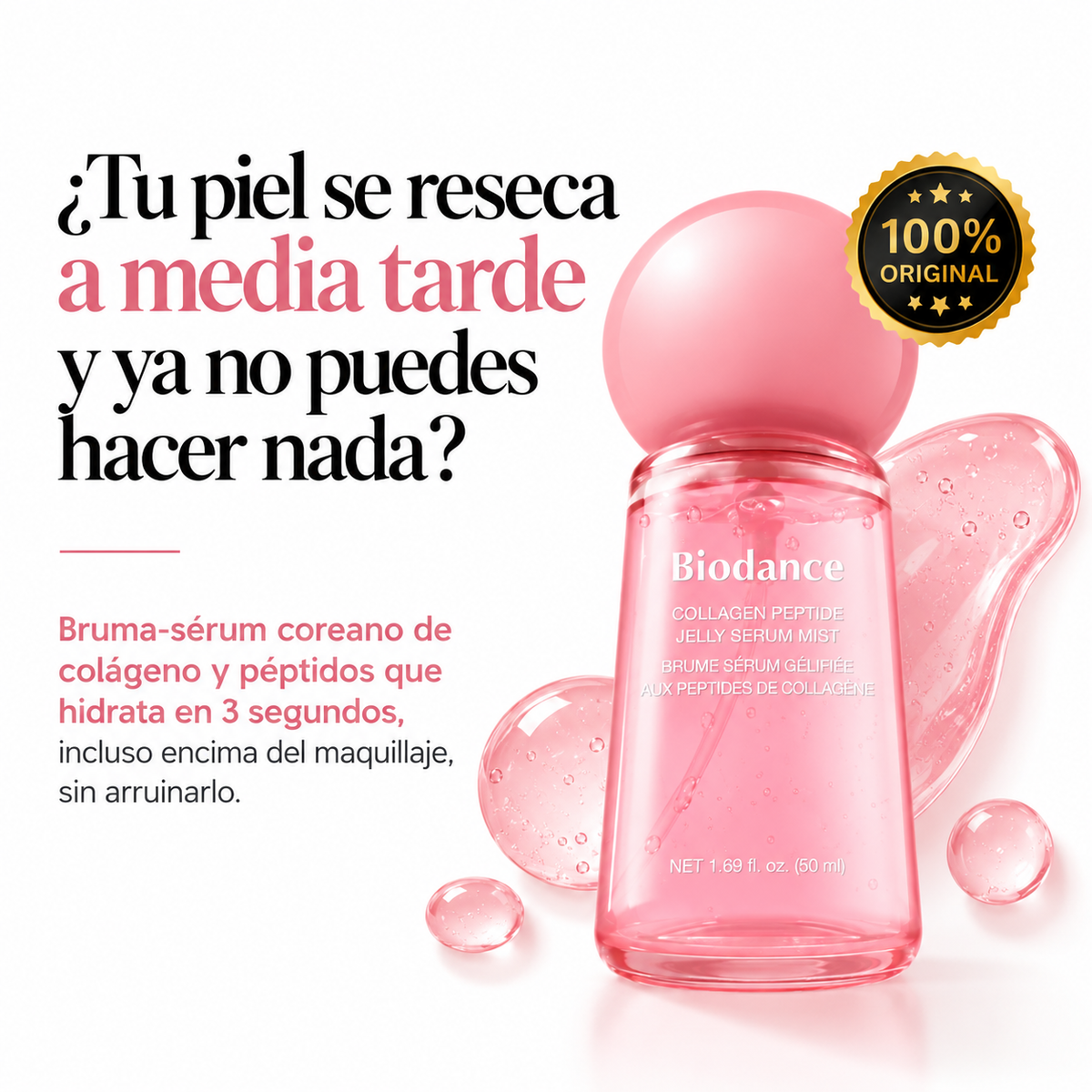 Tu Botón de Reset Instantáneo · Bruma-Sérum de Colágeno y Péptidos Biodance