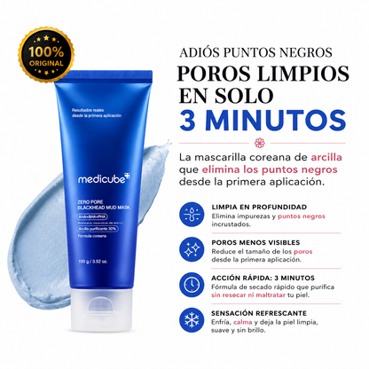 Adiós Puntos Negros · Mascarilla facial Medicube Zero Pore Blackhead Mud 100 ml