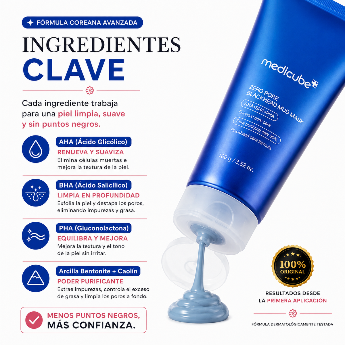 Adiós Puntos Negros · Mascarilla facial Medicube Zero Pore Blackhead Mud 100 ml